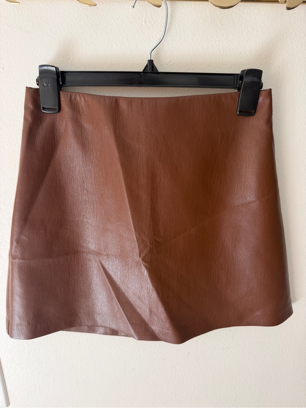 Aritzia Wilfred Brown Faux Leather Mini Skirt